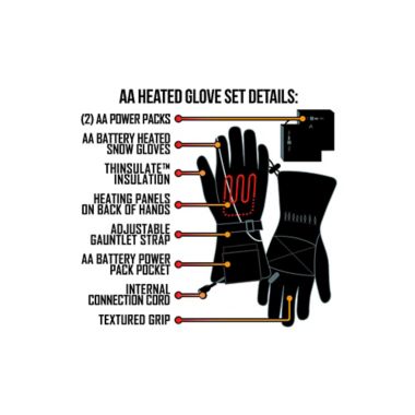 ActionHeat Men's Battery Heated Gloves in Black. View a larger version of this product image.