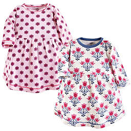 Touched by Nature Size 2T 2-Pack Floral Long Sleeve Dresses in Pink