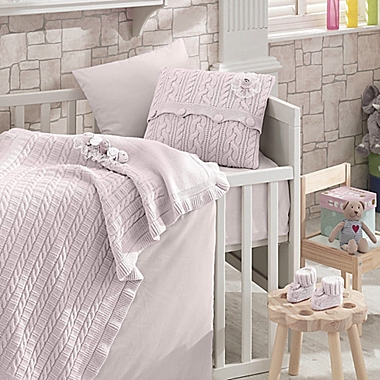 Nipperland&reg; Rose Garden 6-Piece Crib Bedding Set in Pink. View a larger version of this product image.