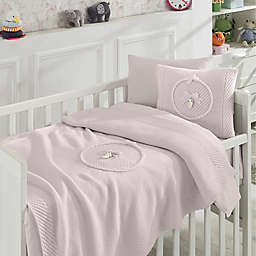 Nipperland® 6-Piece Teddy Bear Crib Bedding Set in Pink