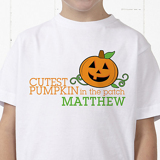 Alternate image 1 for Cutest Pumpkin In The Patch Personalized Hanes® Youth T-Shirt