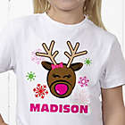 Alternate image 0 for Christmas Reindeer Personalized Hanes&reg; Youth T-Shirt