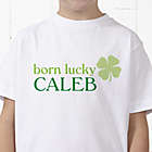 Alternate image 0 for Born Lucky Personalized Hanes&reg; Youth T-Shirt
