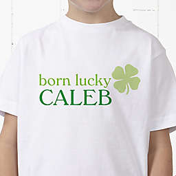 Born Lucky Personalized Hanes® Youth T-Shirt