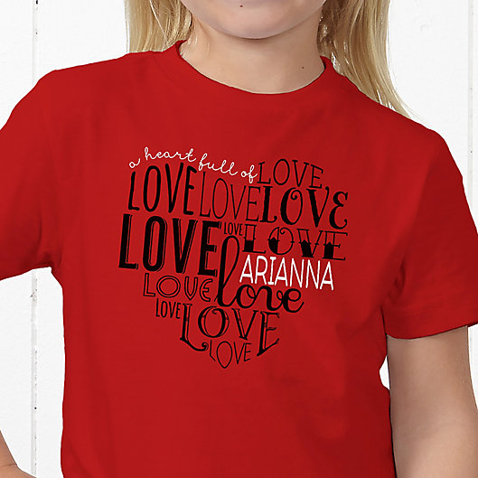 Alternate image 1 for A Heart Full Of Love Personalized Hanes® Youth T-Shirt