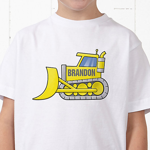 Alternate image 1 for Construction Trucks Personalized Hanes® Youth T-Shirt