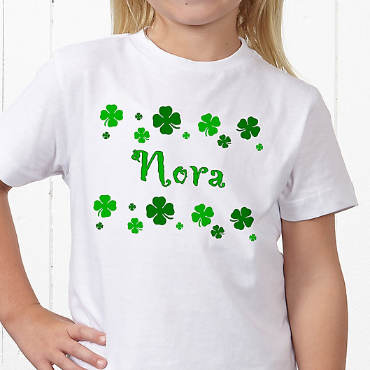Alternate image 1 for Lucky Clover Personalized Hanes® Youth T-Shirt