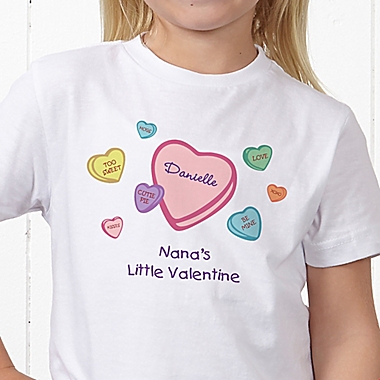 Little Valentine Personalized Hanes&reg; Youth T-Shirt. View a larger version of this product image.