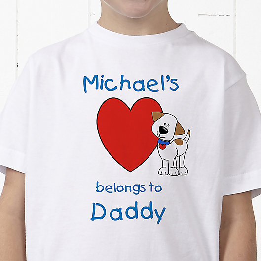 Alternate image 1 for Puppy Heart Belongs Personalized Hanes® Youth T-Shirt