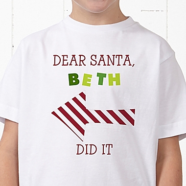 Dear Santa Personalized Hanes&reg; Youth T-Shirt. View a larger version of this product image.