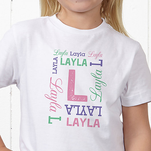 Alternate image 1 for Repeating Name Personalized Hanes® Youth T-Shirt