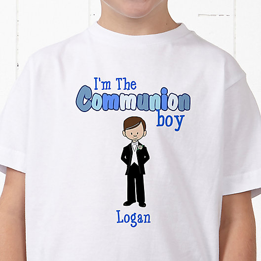 Alternate image 1 for I'm The Communion Boy Personalized Hanes® Youth T-Shirt