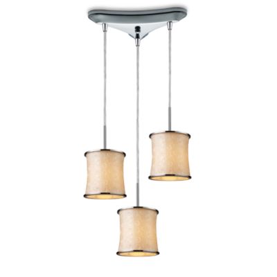 Pendant Ceiling Light Shades Set of 3 Cream Cylinder With Bulb Diffusers 3 Sizes 