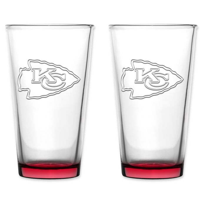 NFL Kansas City Chiefs 16 oz. Embossed Pint Glasses (Set of 2) | Bed ...