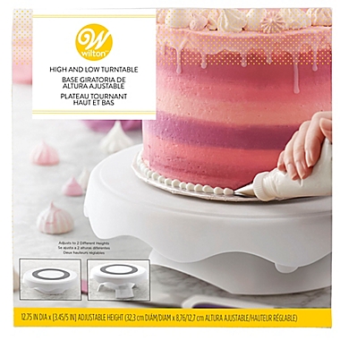 Wilton&reg; High and Low Adjustable Cake Turntable in White. View a larger version of this product image.