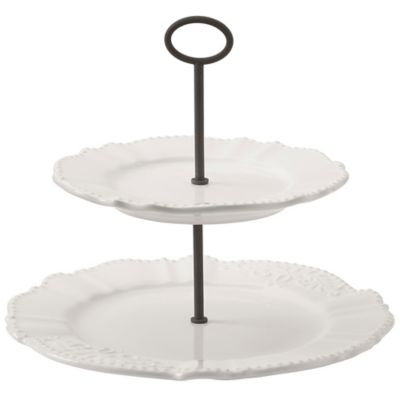 Modern Farmhouse Home 2-Tier Server in White