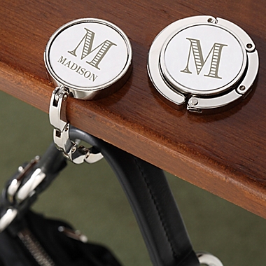 Striped Monogram Engraved Purse Hanger. View a larger version of this product image.