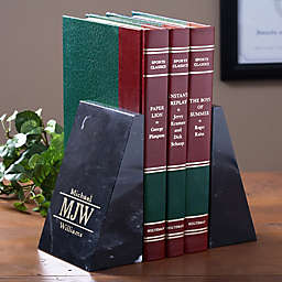 Executive Monogram Personalized Marble Bookends