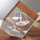 Alternate image 1 for Scales of Justice 3-D Personalized Crystal Sculpture