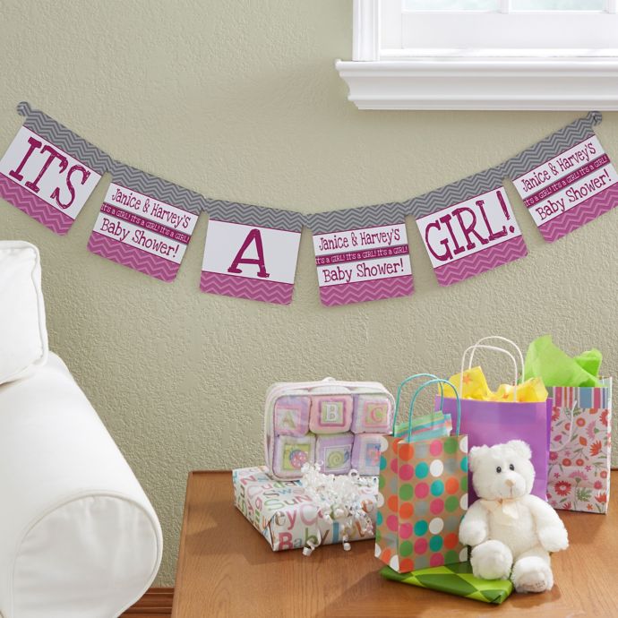 Chevron Baby Shower Personalized Paper Banner Bed Bath And Beyond