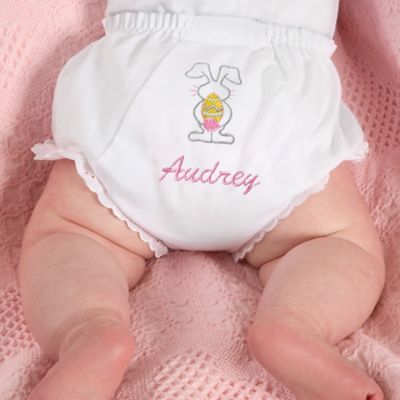 Fancy Pants Embroidered Diaper Cover in Easter Bunny