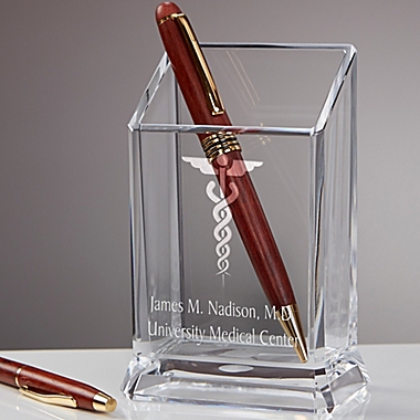Doctor&#39;s Office Personalized Acrylic Pen & Pencil Holder. View a larger version of this product image.