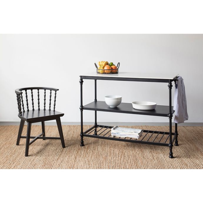 Bee Willow Home Stone Top Kitchen Cart In Black Bed