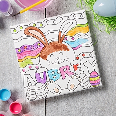 Easter Bunny Personalized Coloring Canvas Print. View a larger version of this product image.