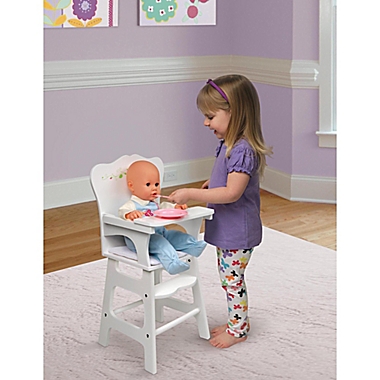 Badger Basket Rose Doll High Chair in White. View a larger version of this product image.