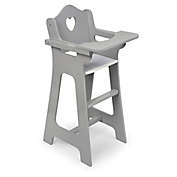 Badger Basket Heart Cut-Out Doll High Chair in Grey