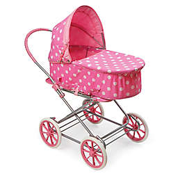 Badger Basket Just Like Mommy 3-in-1 Polka Dot Doll Pram in Pink/White