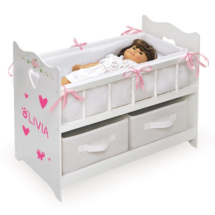 Badger Basket Drawer Doll Crib With Bedding And Personalization