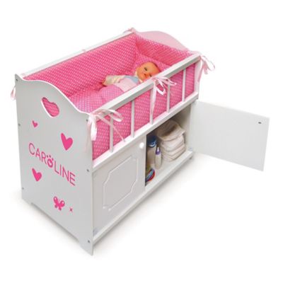 badger basket white rose doll crib