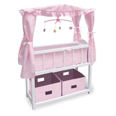 badger basket white rose doll crib