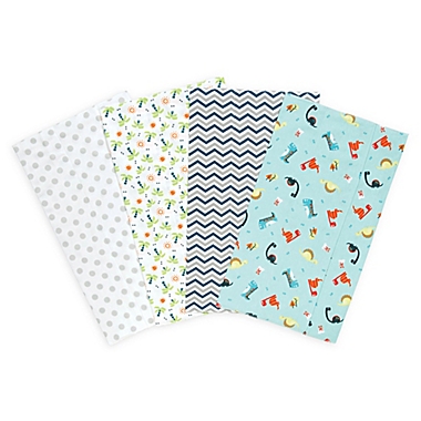 Trend Lab Deluxe 4-Piece Dinosaur Flannel Burp Cloths. View a larger version of this product image.