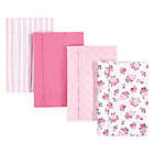 Alternate image 0 for Hudson Baby 4-Pack Garden Burp Cloth Set in Pink