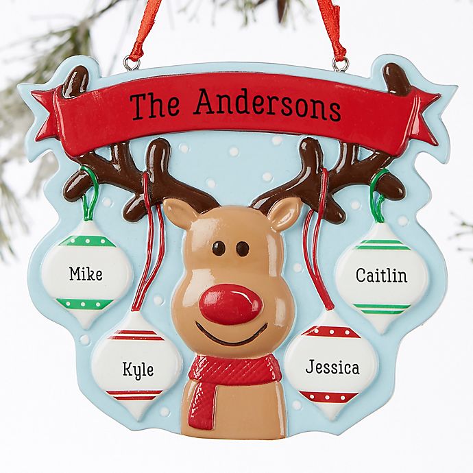 Reindeer Family Personalized Ornament- 4 Name | Bed Bath and Beyond Canada
