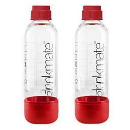 DrinkMate 1-Liter Bottles in Red (Set of 2)