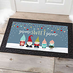 Gnome Family Personalized 20-Inch x 35-Inch Doormat