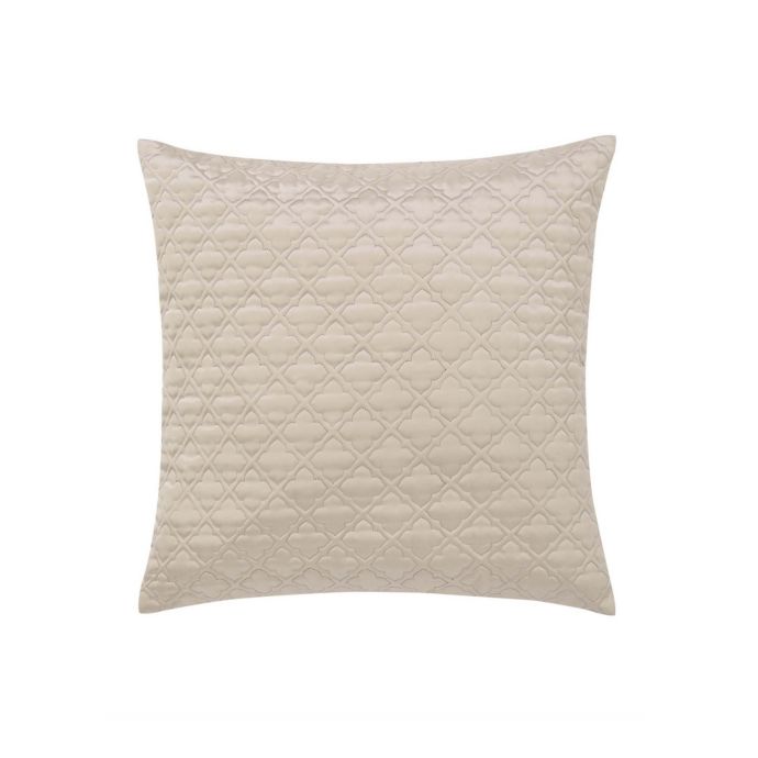 Charisma Paloma Diamond Ogee Square Throw Pillow In Gold Bed