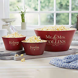 The Wedding Couple Personalized Red Bamboo Bowl