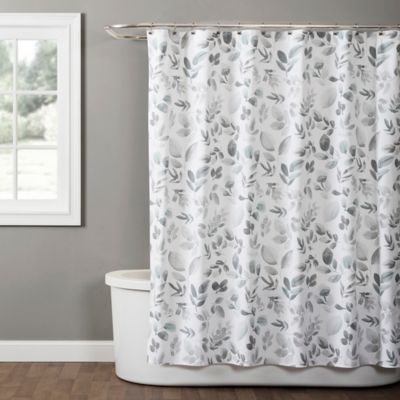 Windsor Leaves Shower Curtain in Grey 