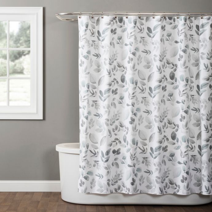 SKL Home Windsor Leaves Shower Curtain in Grey | Bed Bath & Beyond