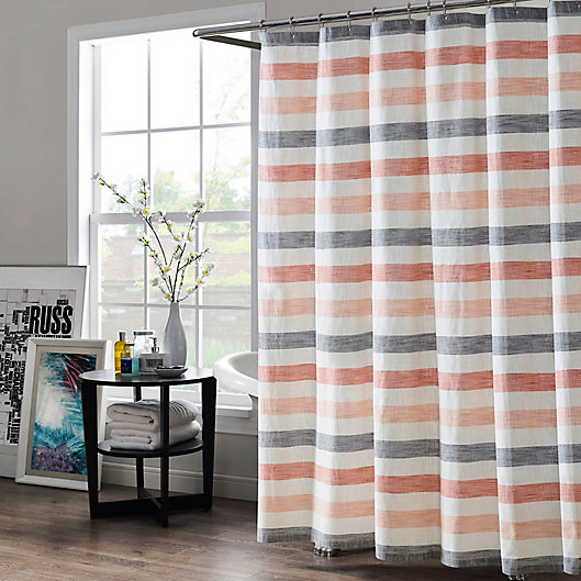 Alternate image 1 for Kas Room Greta Striped 72-Inch x 96-Inch Shower Curtain in Blush