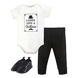 Hudson Baby® Size 6-9M 3-Piece Gentlemen Bodysuit, Pants & Shoes Set in Black