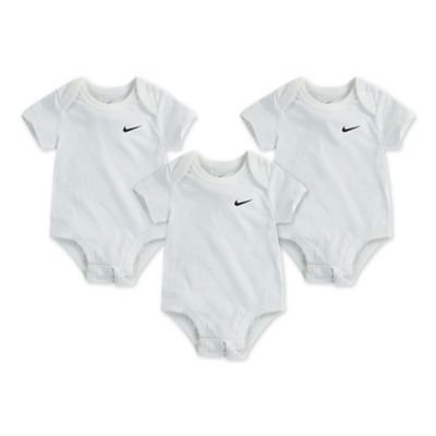 Nike Swoosh Size 3M 3-Pack Bodysuits in White