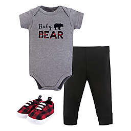 Little Treasures 3-Piece Baby Bear Bodysuit, Pants & Shoes Set