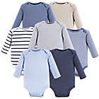 Alternate image 0 for Hudson Baby&reg; Size 0-3M 7-Pack Long-Sleeve Bodysuits in Blue