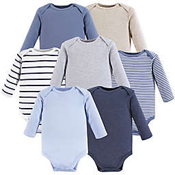Hudson Baby® Size 0-3M 7-Pack Long-Sleeve Bodysuits in Blue