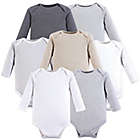 Alternate image 0 for Hudson Baby&reg; Size 0-3M 7-Pack Neutral Basic Long Sleeve Bodysuits